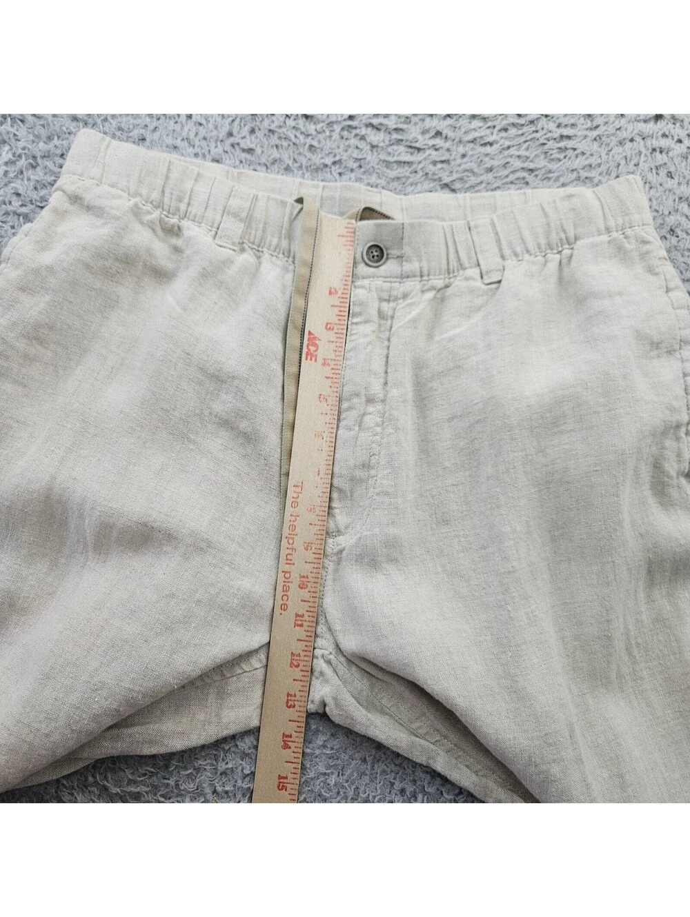 Caribbean 100% Linen Pants Men 36x32 (Fits 34-36x30) Drawstring Beige